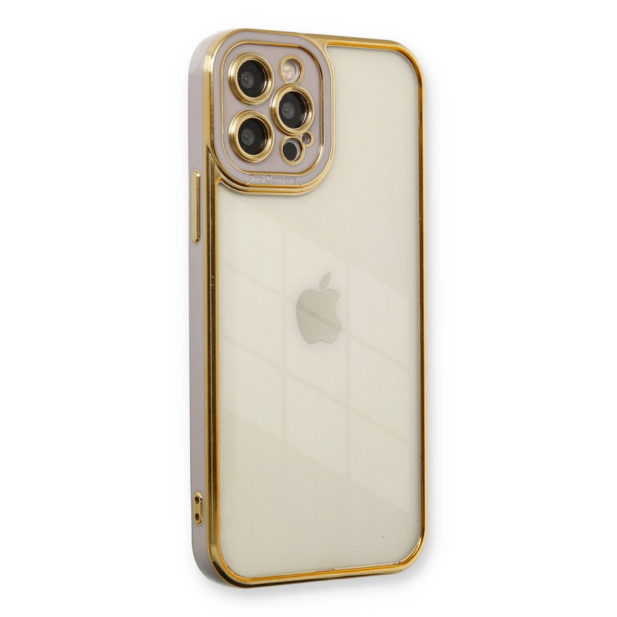 NEWFACE iPhone 12 Pro Max Uyumlu Liva Lens Silikon Telefon Kılıfı Lila