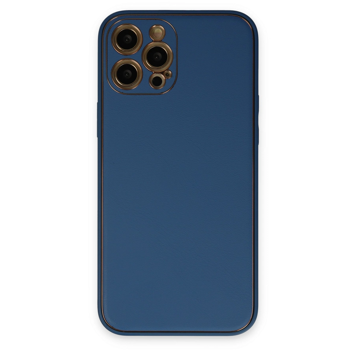 NEWFACE iPhone 12 Pro Max Uyumlu Coco Deri Silikon Telefon Kılıfı Açık Mavi