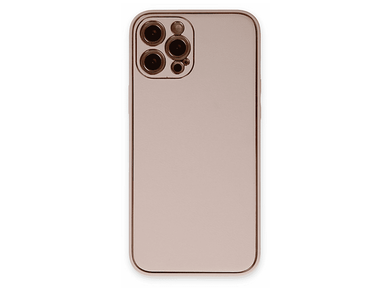 NEWFACE iPhone 12 Pro Uyumlu Coco Deri Silikon Kapak Telefon Kılıfı Pudra