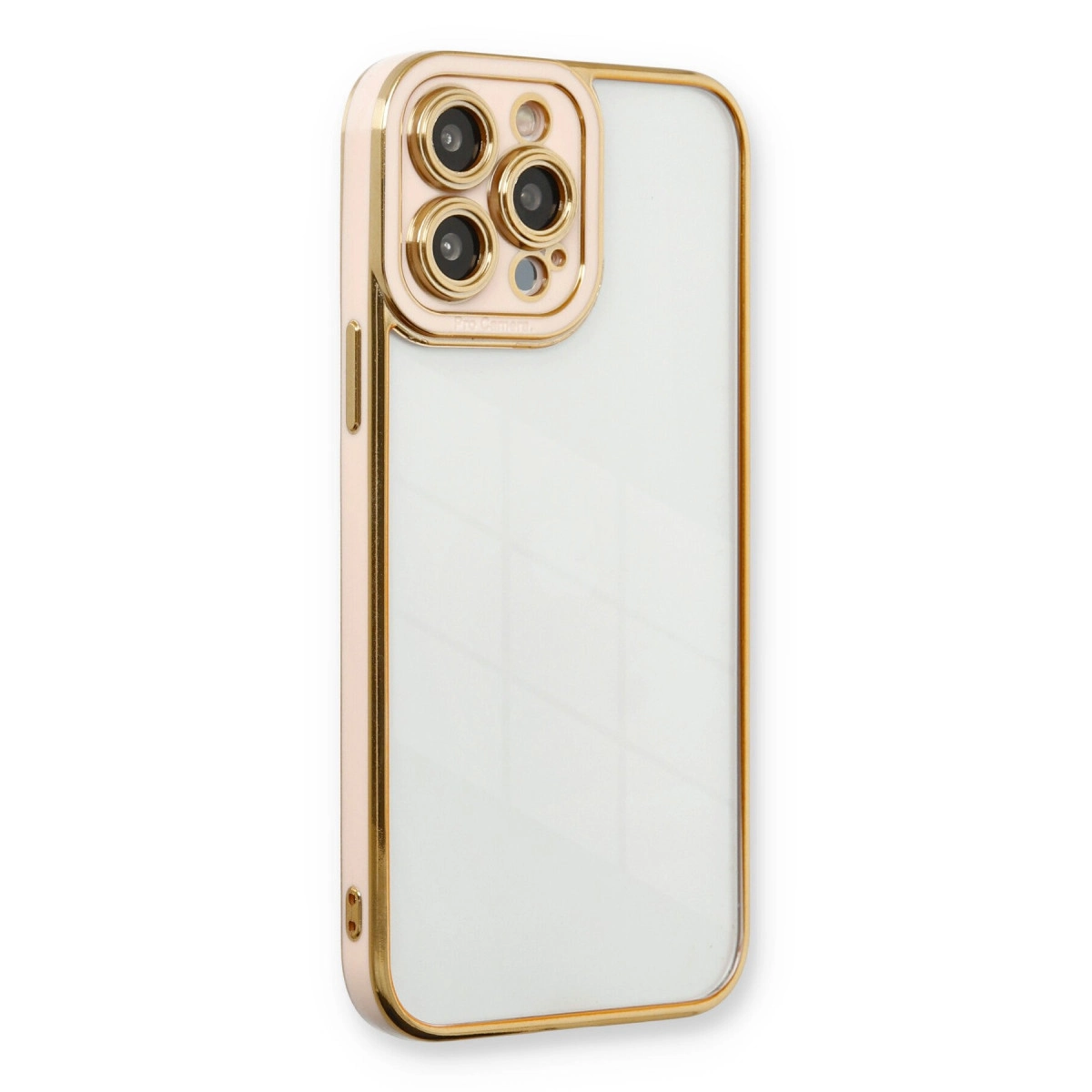 NEWFACE iPhone 13 Pro Max Uyumlu Liva Lens Silikon Telefon Kılıfı Pudra