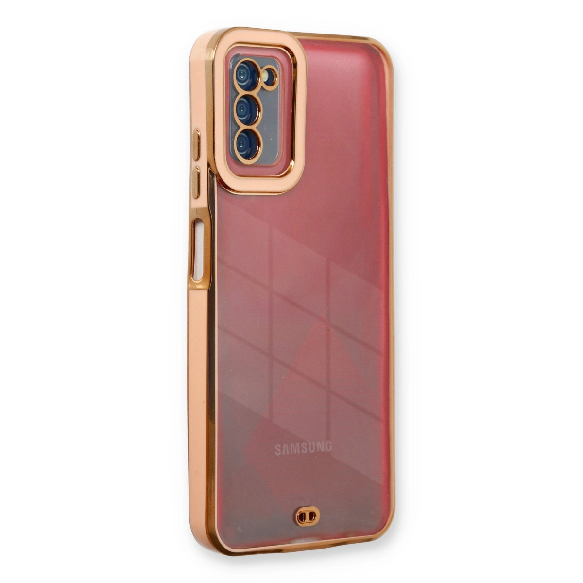 NEWFACE Samsung Galaxy A03S Uyumlu Liva Lens Silikon Telefon Kılıfı Rose