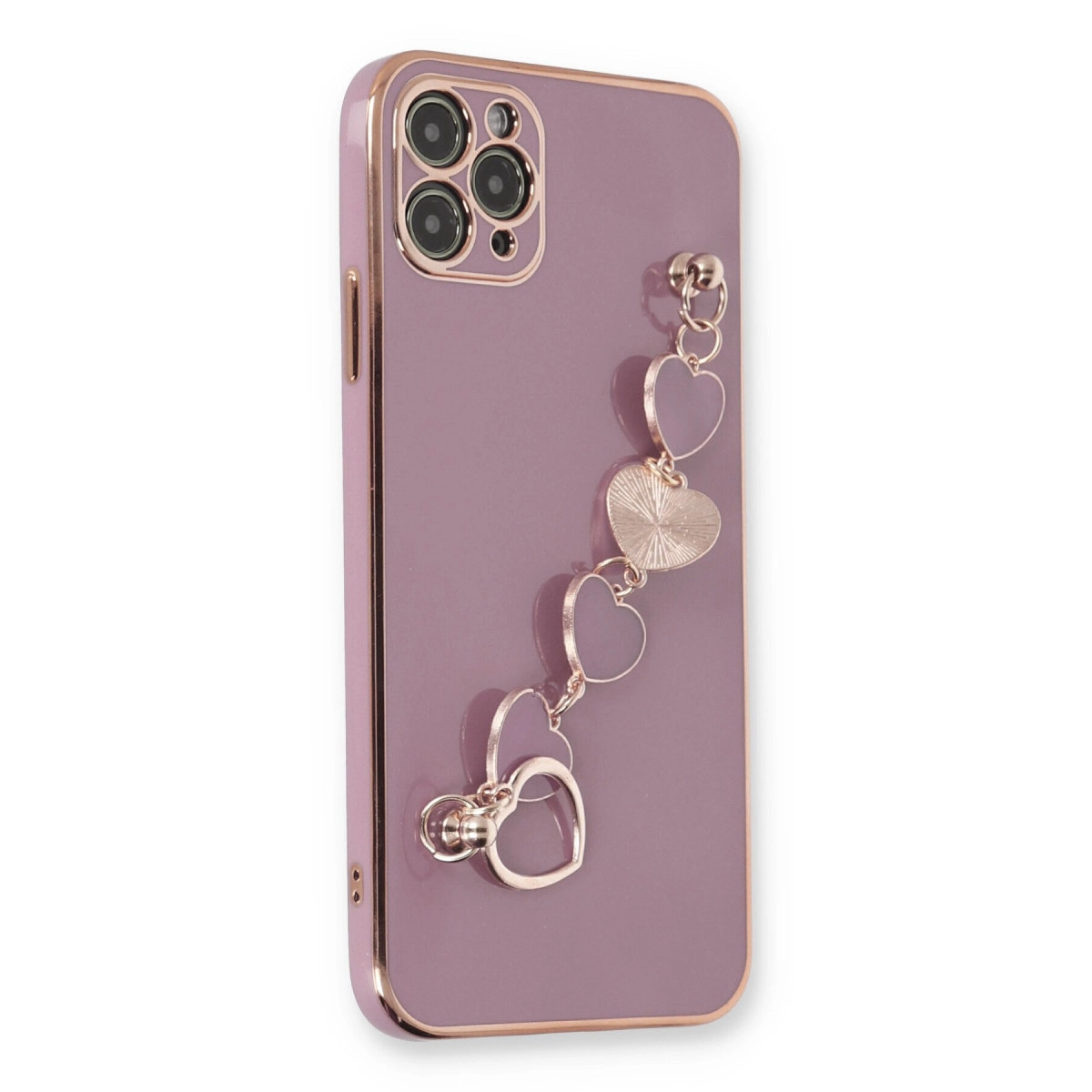 NEWFACE iPhone 11 Pro Max Uyumlu Esila Silikon Telefon Kılıfı Mor