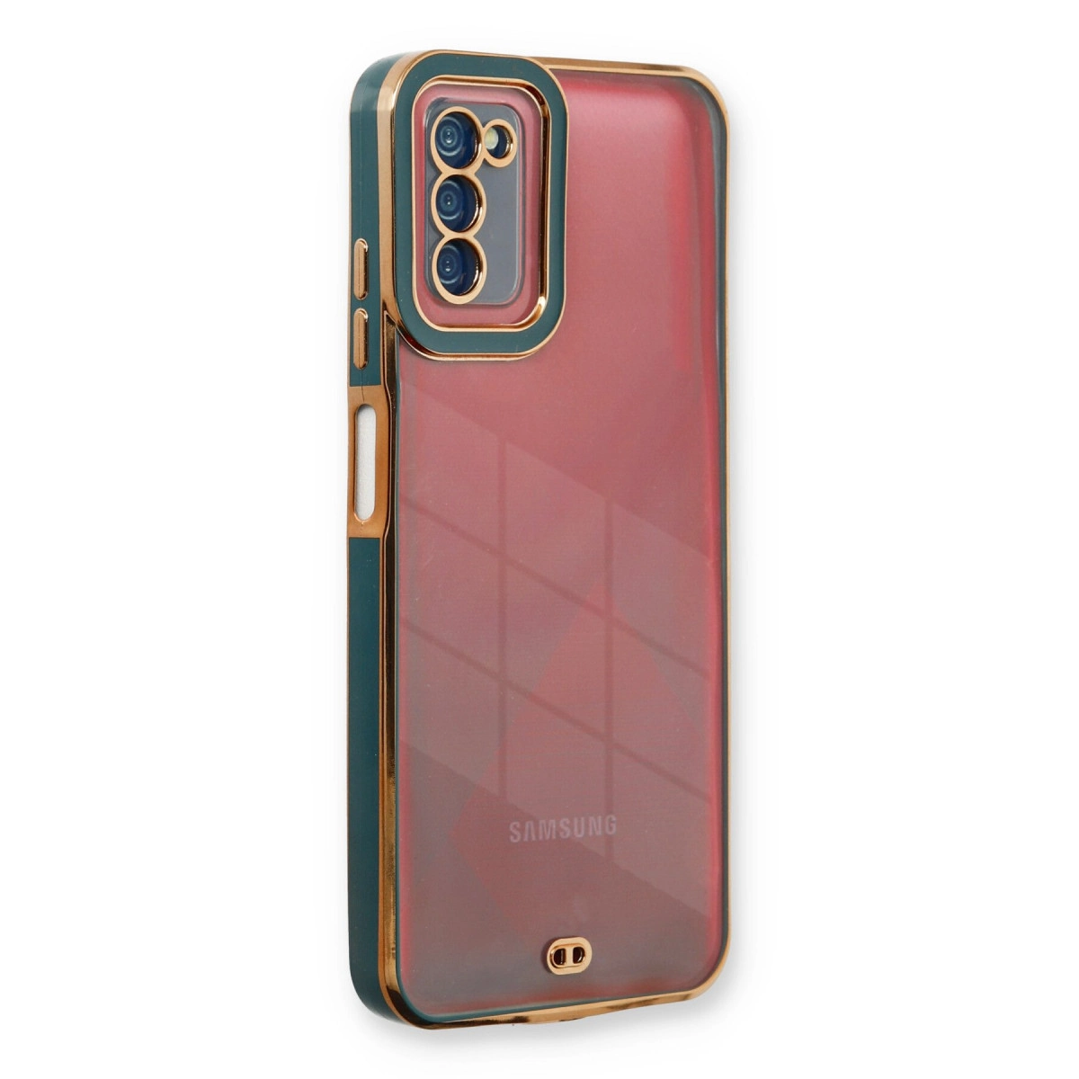 NEWFACE Samsung Galaxy A03S Uyumlu Liva Lens Silikon Telefon Kılıfı Yeşil