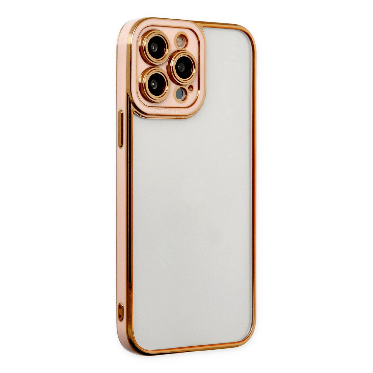 NEWFACE iPhone 13 Pro Uyumlu Liva Lens Silikon Telefon Kılıfı Rose