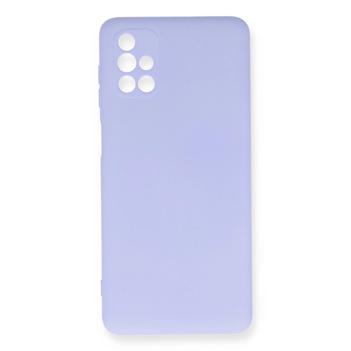 Kare kamera modülü kesimli lavanta rengi telefon kılıfı.