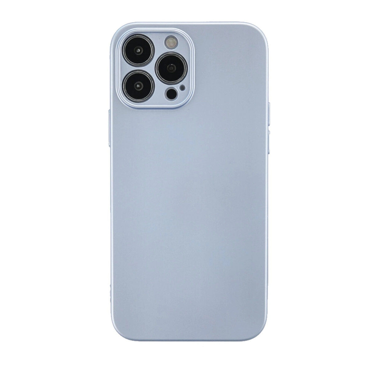 NEWFACE iPhone 13 Pro Max Uyumlu Nano İçi Kadife Silikon Telefon Kılıfı Sky Blue