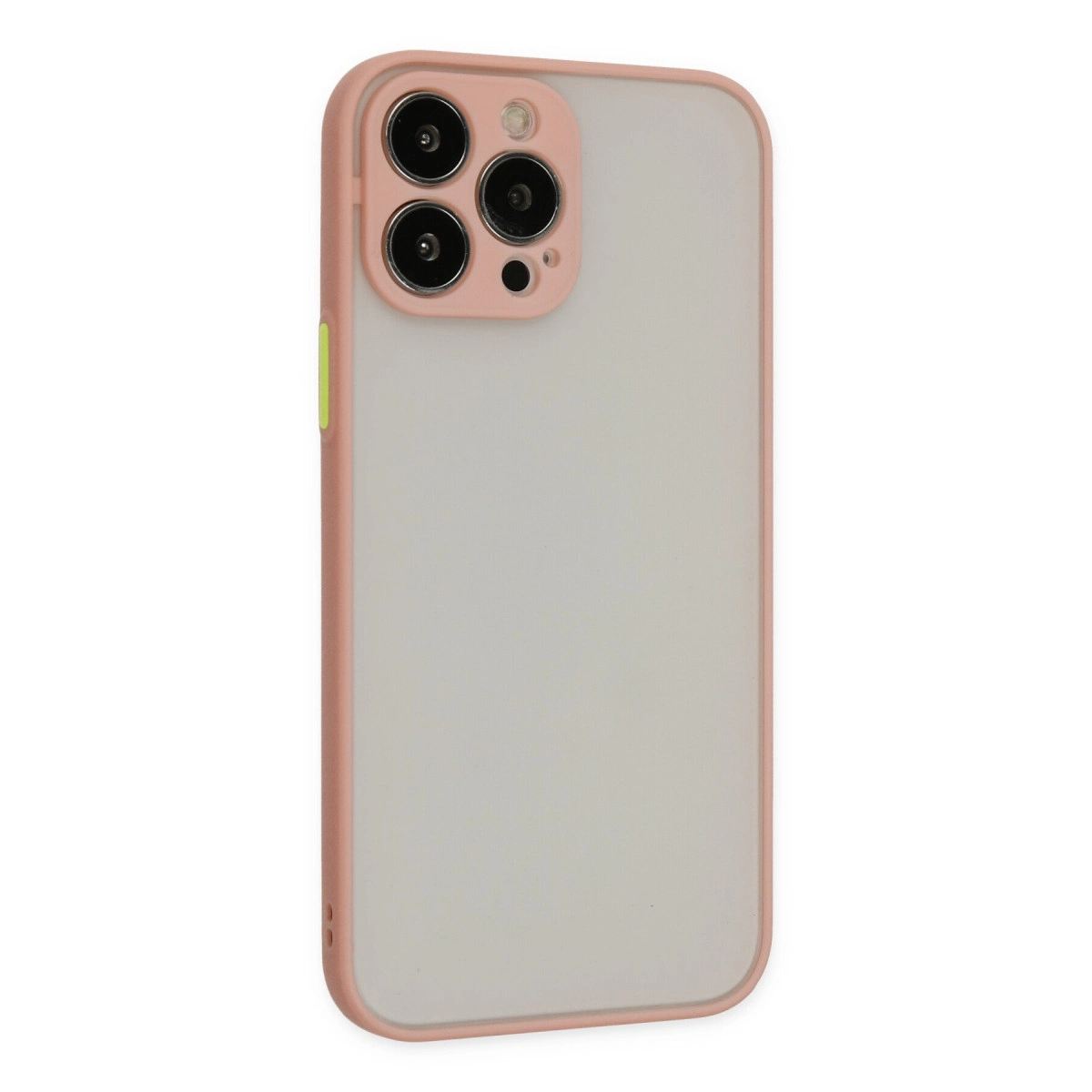 Üç kameralı ve flaşlı pembe telefon kılıfı.