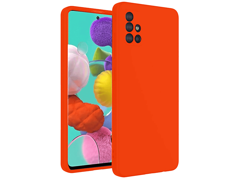 NEWFACE Samsung Galaxy A31 Uyumlu Nano İçi Kadife Silikon Telefon Kılıfı Turuncu