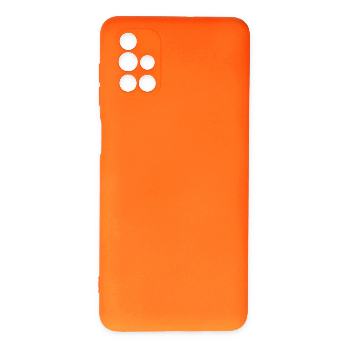 Kamera lensleri için kesikli turuncu telefon kılıfı.