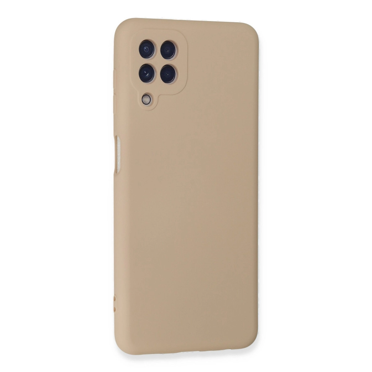 Arkada dört kamerası olan bej renkli telefon kılıfı.