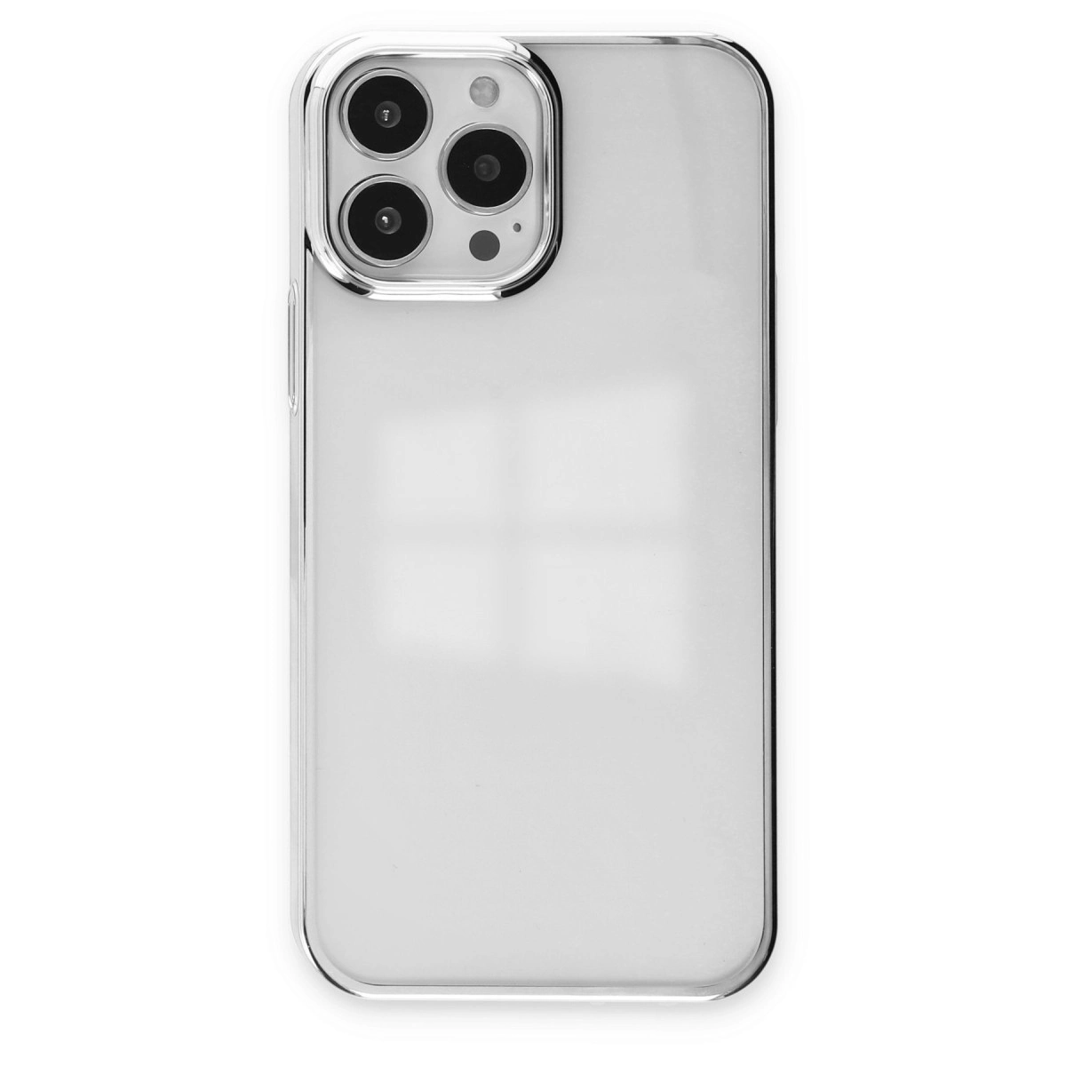 NEWFACE iPhone 14 Pro Max Uyumlu Element Silikon Telefon Kılıfı Gümüş