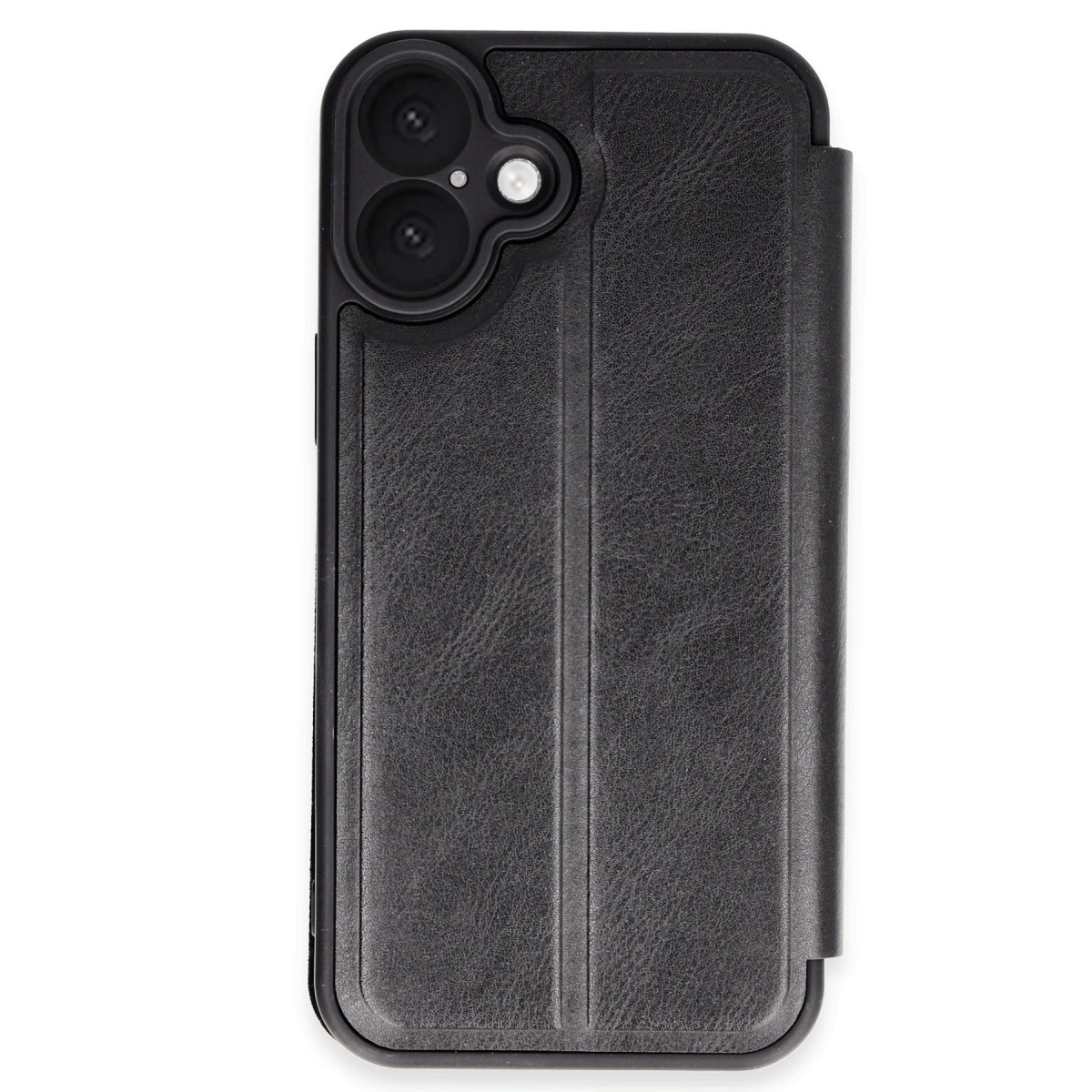NEWFACE iPhone 16 Plus Uyumlu Flip Cover Telefon Kılıfı Siyah