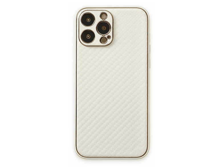 NEWFACE iPhone 13 Pro Uyumlu Coco Karbon Silikon Telefon Kılıfı Beyaz