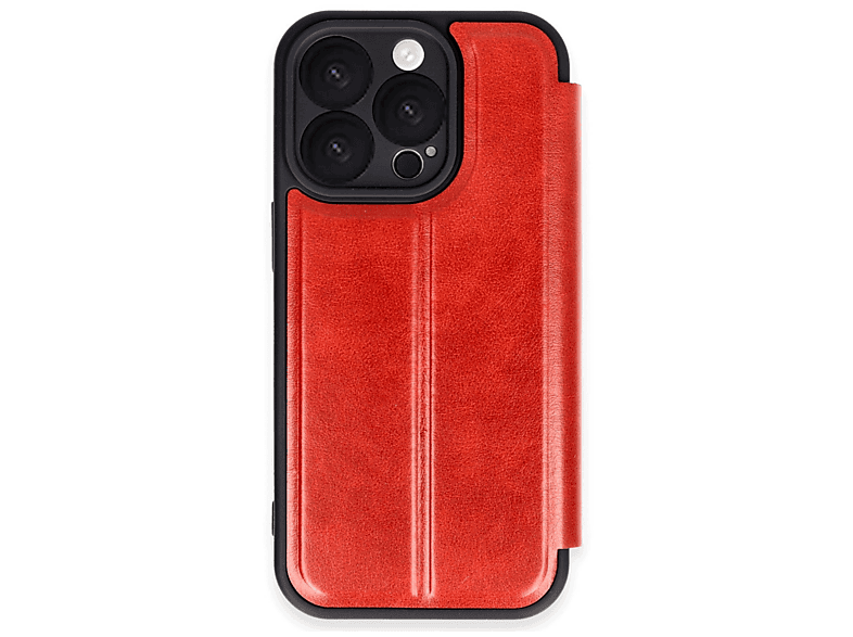 NEWFACE iPhone 16 Pro Max Uyumlu Flip Cover Telefon Kılıfı Kırmızı