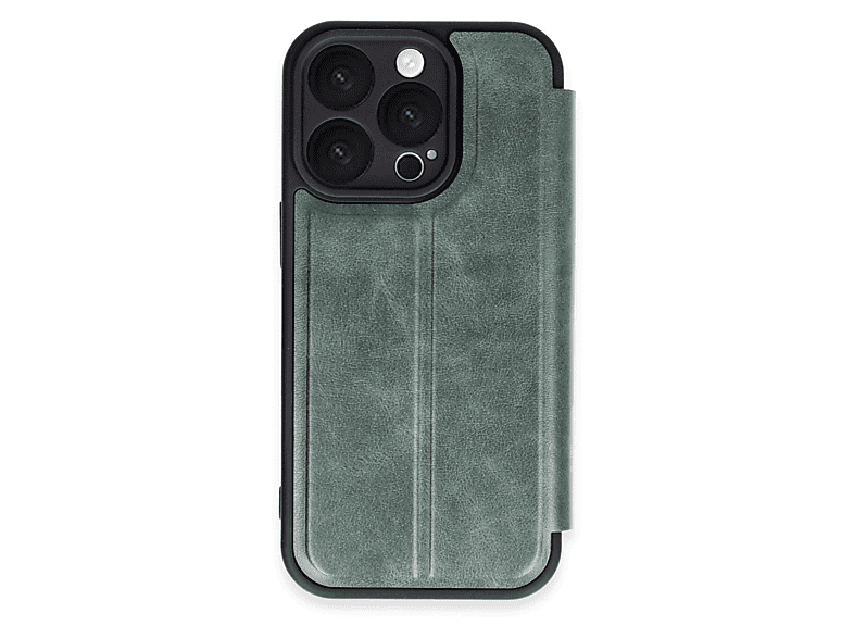 NEWFACE iPhone 16 Pro Max Uyumlu Flip Cover Telefon Kılıfı Koyu Yeşil