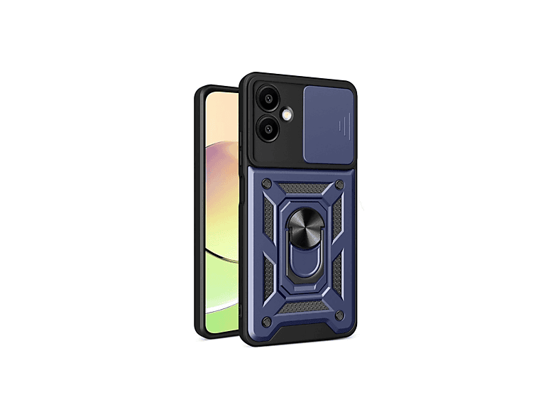 NEWFACE Samsung Galaxy A06 Uyumlu Pars Lens Yüzüklü Silikon Telefon Kılıfı Lacivert