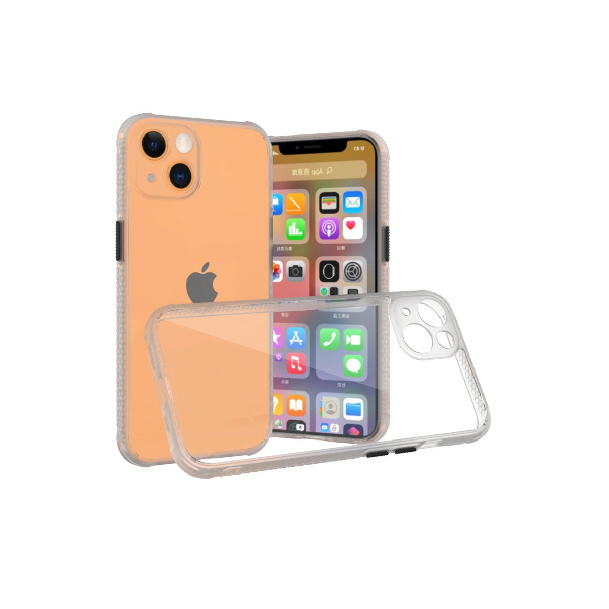 NEWFACE iPhone 13 Mini Uyumlu Miami Şeffaf Silikon Telefon Kılıfı Şeffaf