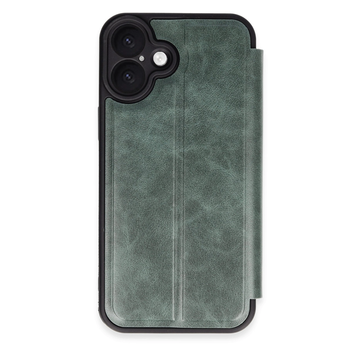 NEWFACE iPhone 16 Uyumlu Flip Cover Telefon Kılıfı Koyu Yeşil