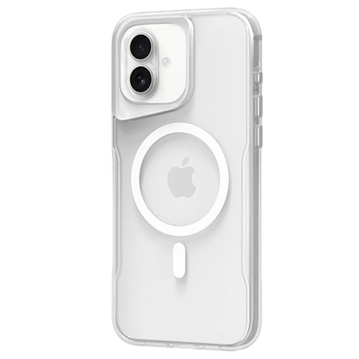 İki kameralı ve MagSafe halkalı iPhone için şeffaf kılıf.