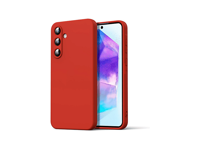 NEWFACE Samsung Galaxy A16 5G Uyumlu Nano İçi Kadife Silikon Telefon Kılıfı Kırmızı