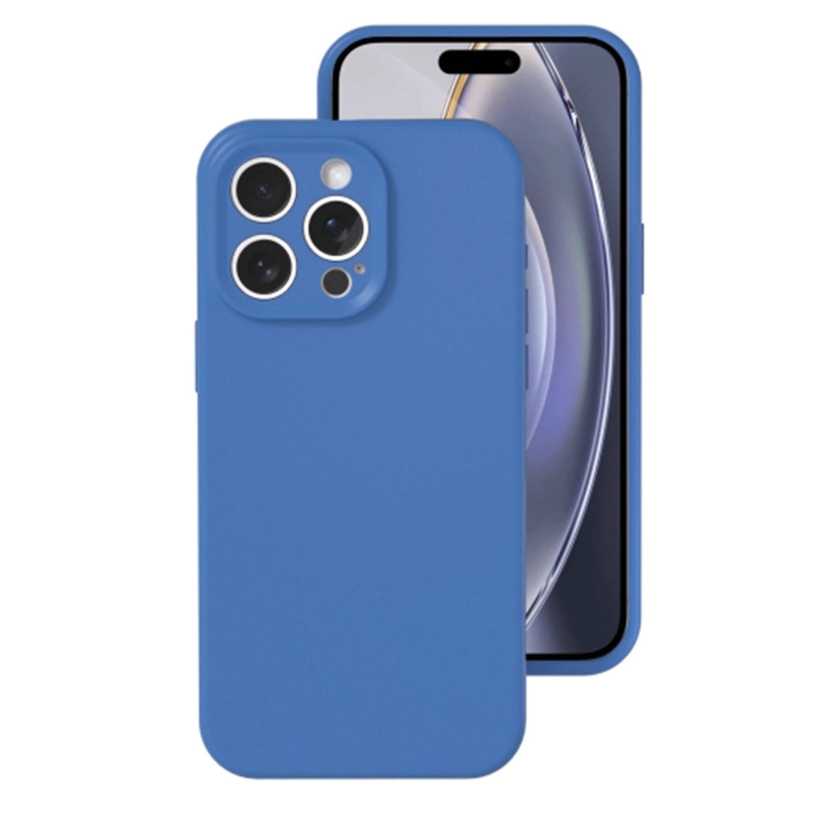 NEWFACE iPhone 16 Pro Uyumlu Nano İçi Kadife Silikon Telefon Kılıfı Mavi