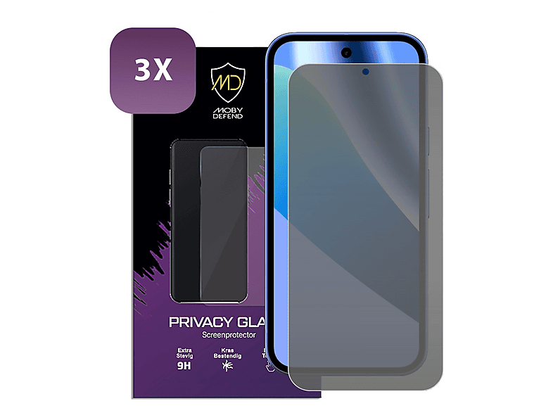 MOBYDEFEND 3-Pack HD Privacy Glass Screensavers Geschikt voor Google ...