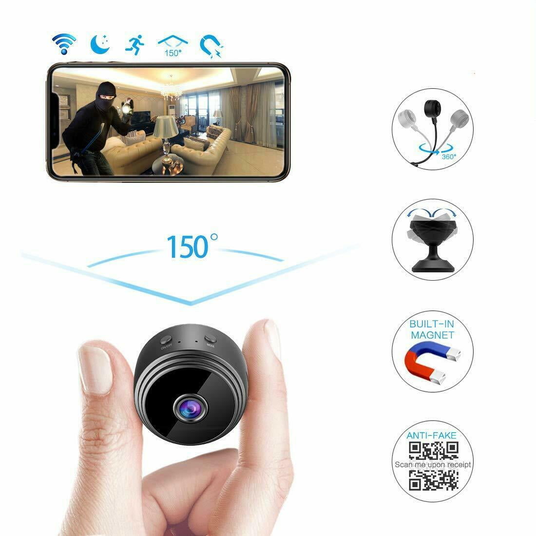Ein kleines Gadget zeigt eine 150-Grad-Ansicht eines Einbrechers in einem Haus.