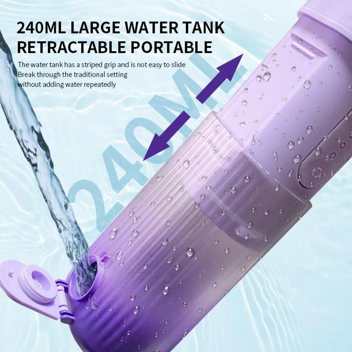 Violette Sprühflasche mit Wasserfüllung und Tropfen, 240 ml.