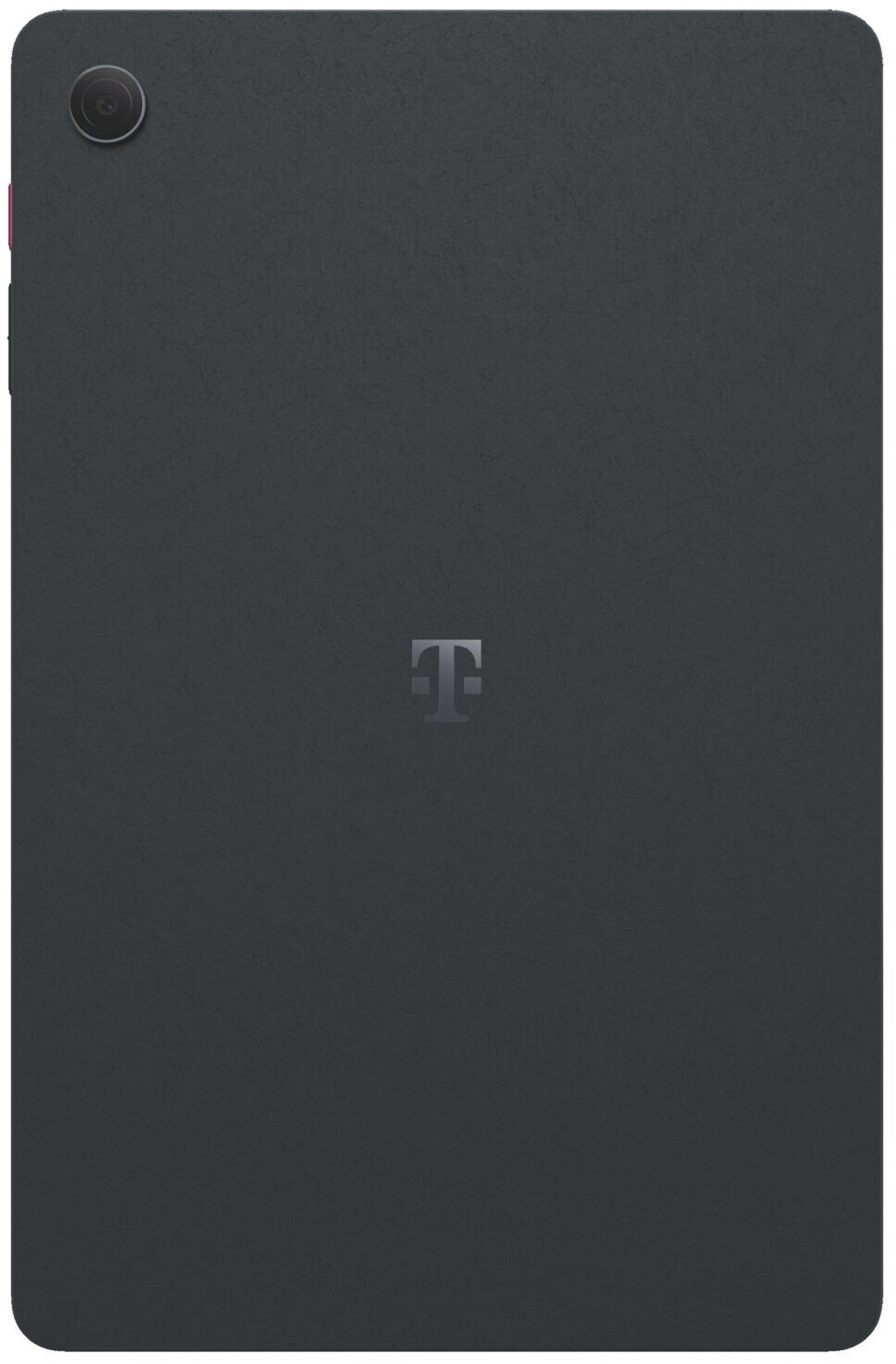 Dunkles Tablet mit T-Mobile-Logo und Kameralinse oben links.