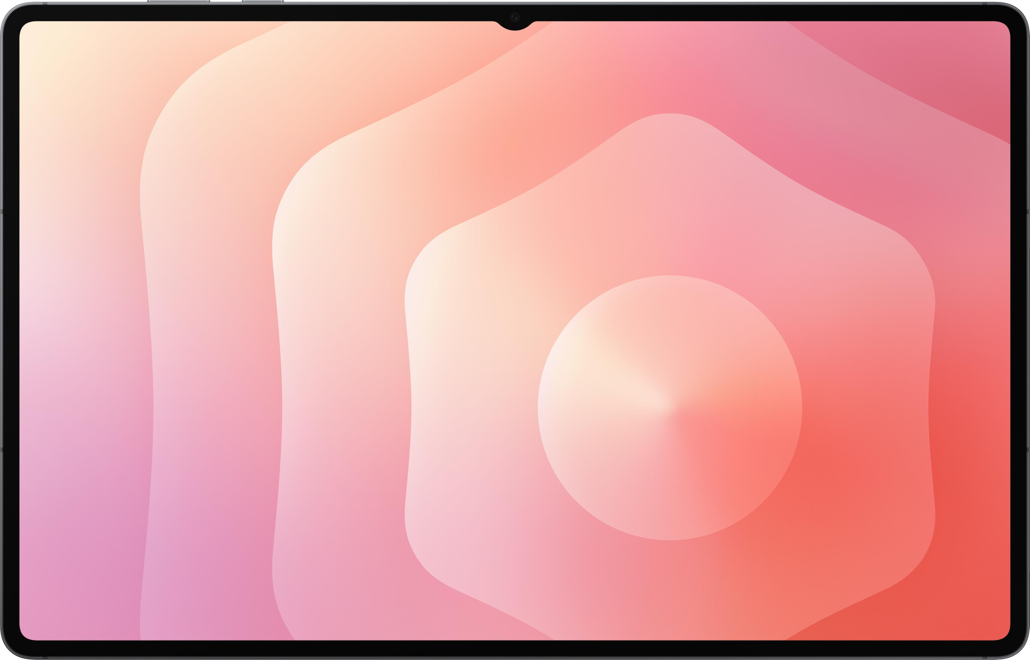 Abstrakcyjne tło w odcieniach brzoskwini i różu w miękkich, nakładających się kształtach.