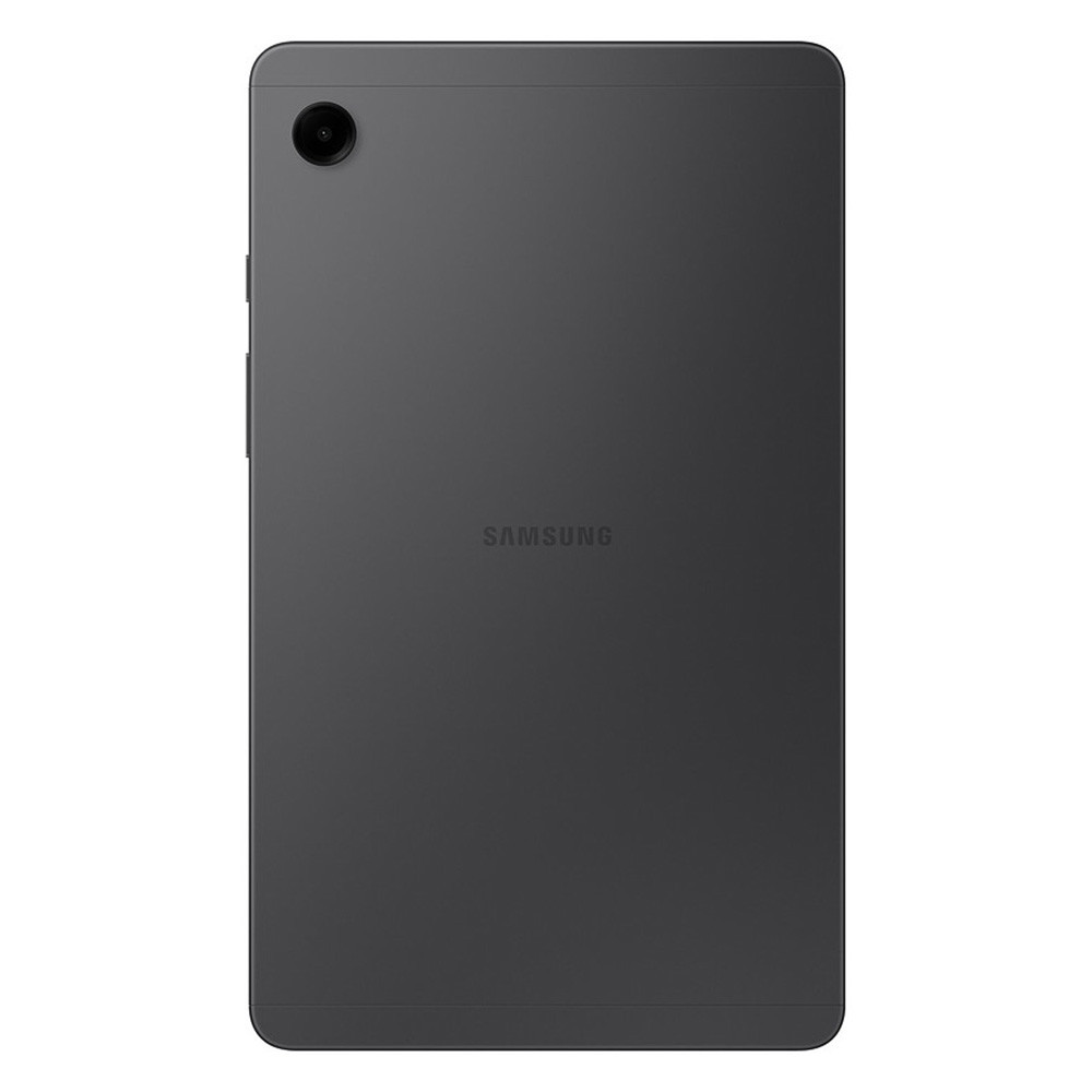 Retro di un tablet Samsung scuro con fotocamera in alto a sinistra.