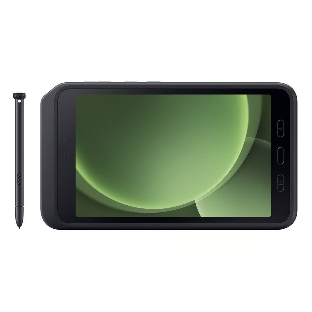 Czarny tablet z rysikiem obok. Na ekranie widoczne są zielone okręgi.