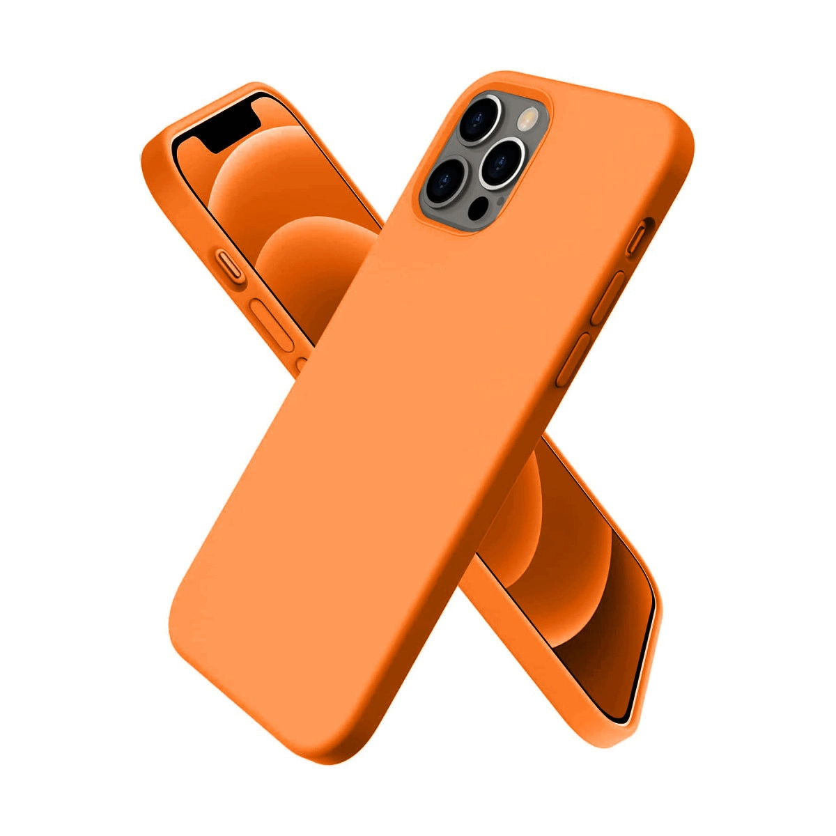 NEWFACE iPhone 12 Pro Uyumlu First Silikon Telefon Kılıfı Turuncu