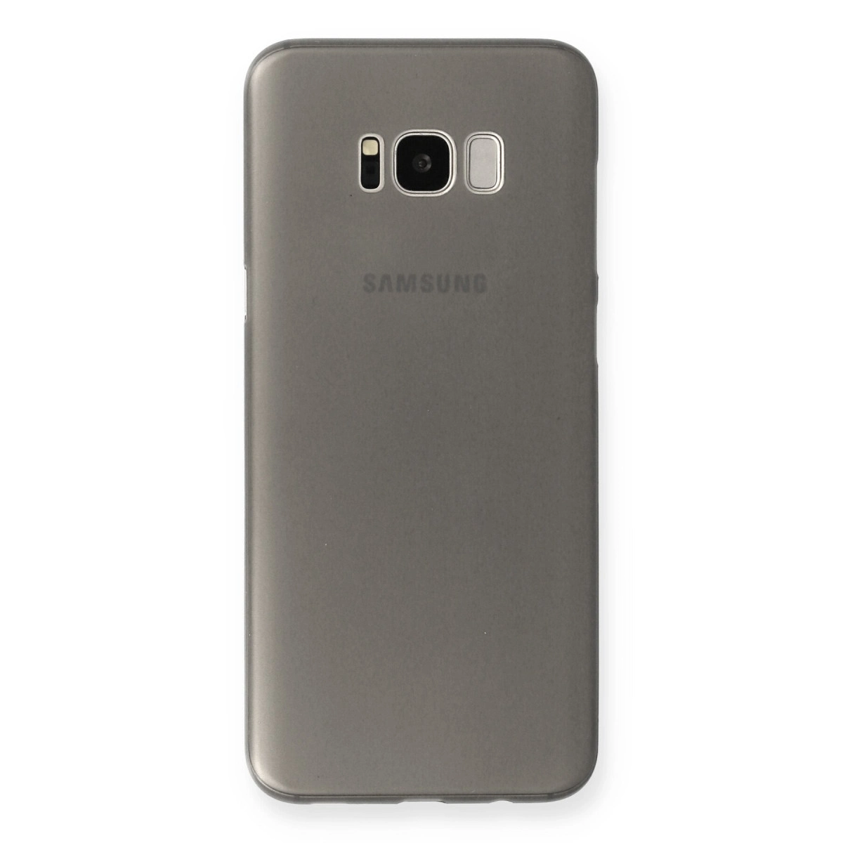 Kamera ve flaşlı gri Samsung akıllı telefonun arkası.