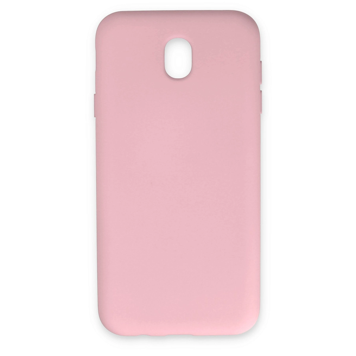 Üstte oval kesimli açık pembe telefon kılıfı.