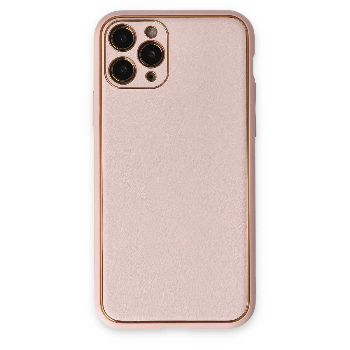 NEWFACE iPhone 11 Pro Uyumlu Coco Deri Silikon Kapak Telefon Kılıfı Pudra