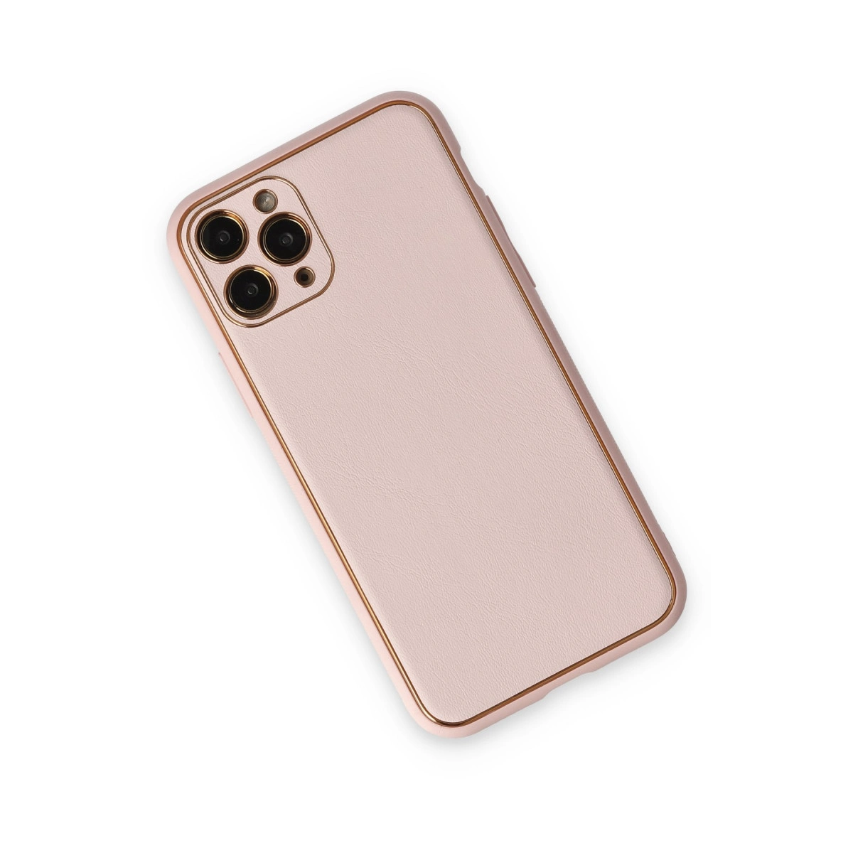 NEWFACE iPhone 11 Pro Max Uyumlu Coco Deri Silikon Telefon Kılıfı Pudra