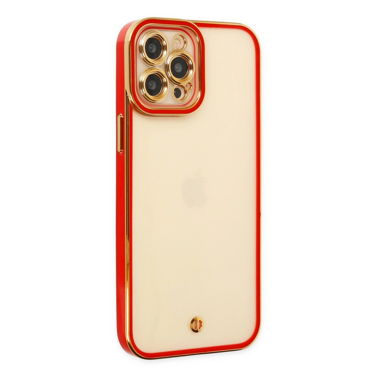NEWFACE iPhone 12 Pro Max Uyumlu Liva Lens Silikon Telefon Kılıfı Kırmızı