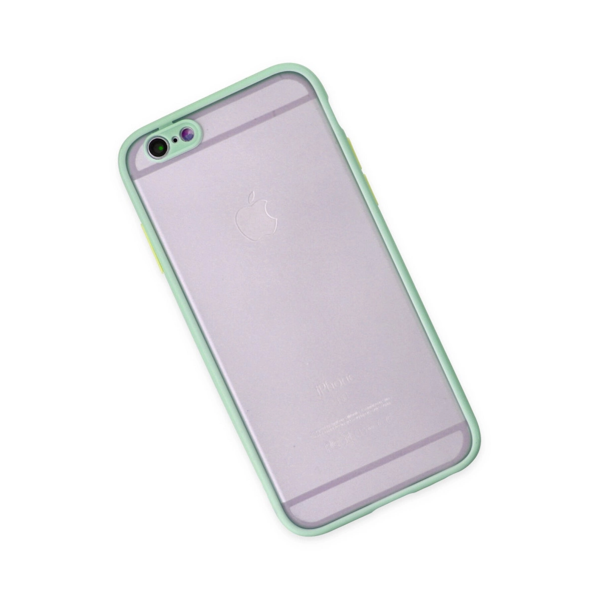 Beyaz arka plan üzerinde açık yeşil iPhone 6/6s kılıfı.