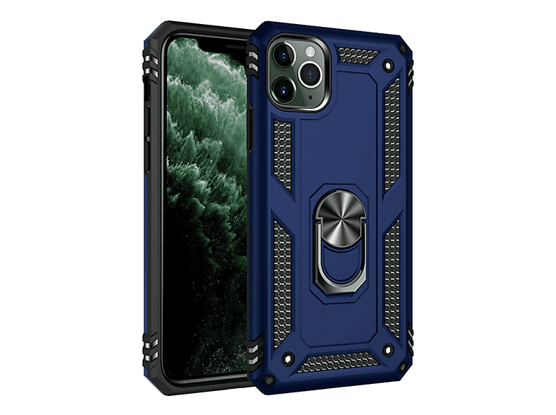 NEWFACE iPhone 11 Pro Max Uyumlu Sofya Yüzüklü Silikon Telefon Kılıfı Lacivert