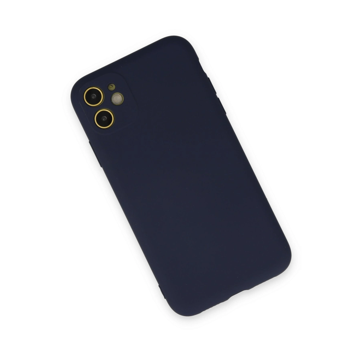 Arkada iki kamerası olan lacivert telefon kılıfı.