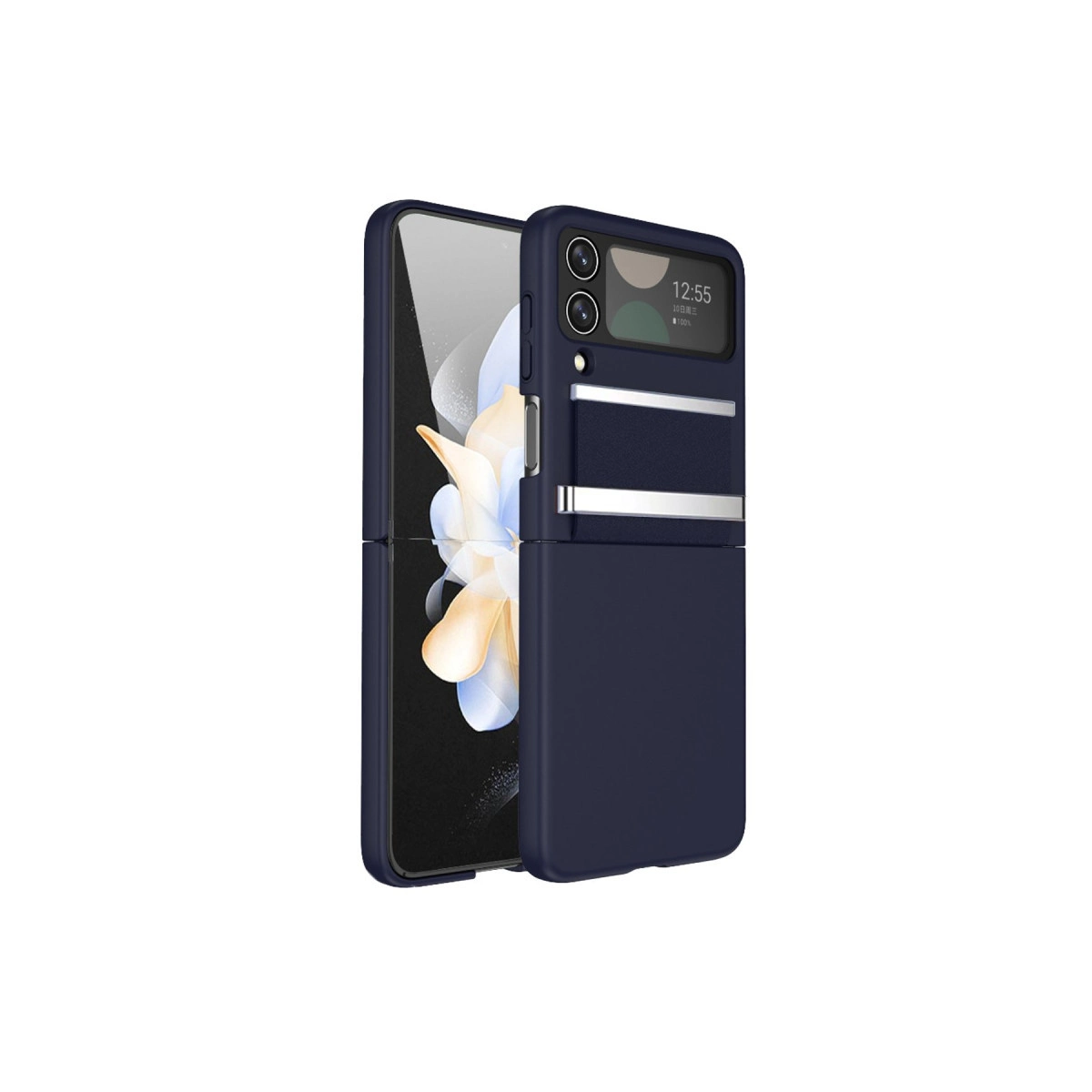 NEWFACE Samsung Galaxy Z Flip 4 Uyumlu Belt Flip Kapak Telefon Kılıfı Lacivert