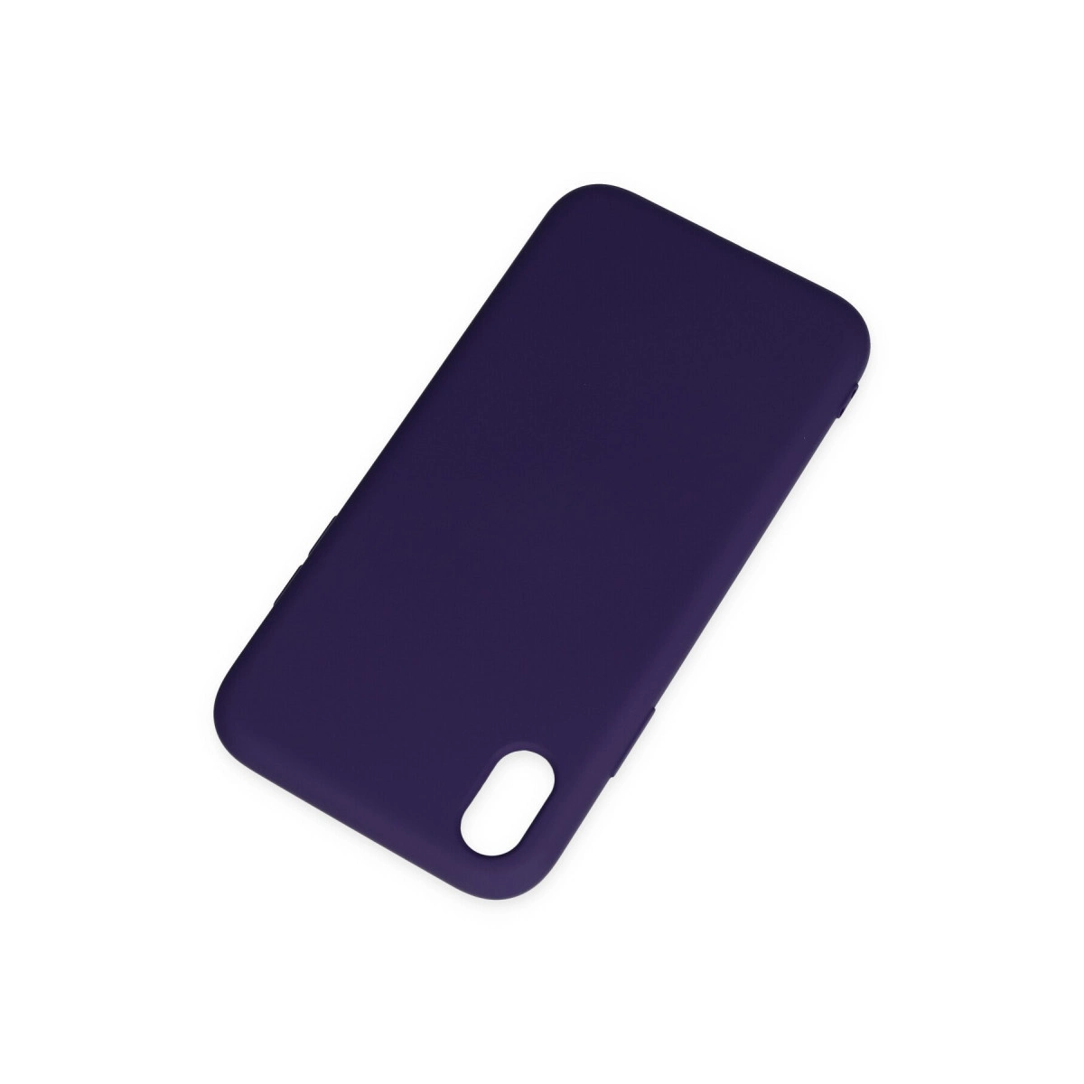 Kamera kesimli koyu mor telefon kılıfı.