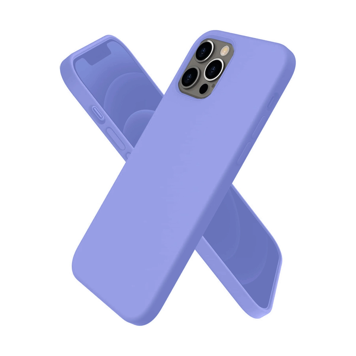 NEWFACE iPhone 12 Pro Max Uyumlu First Silikon Telefon Kılıfı Lila