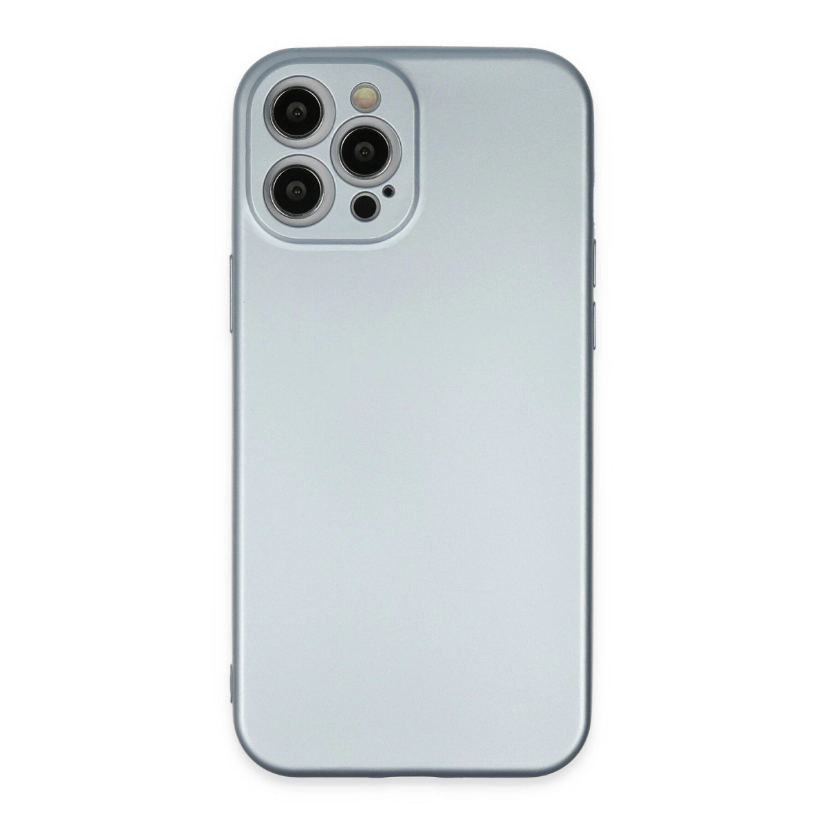 NEWFACE iPhone 12 Pro Max Uyumlu Nano İçi Kadife Silikon Telefon Kılıfı Sky Blue