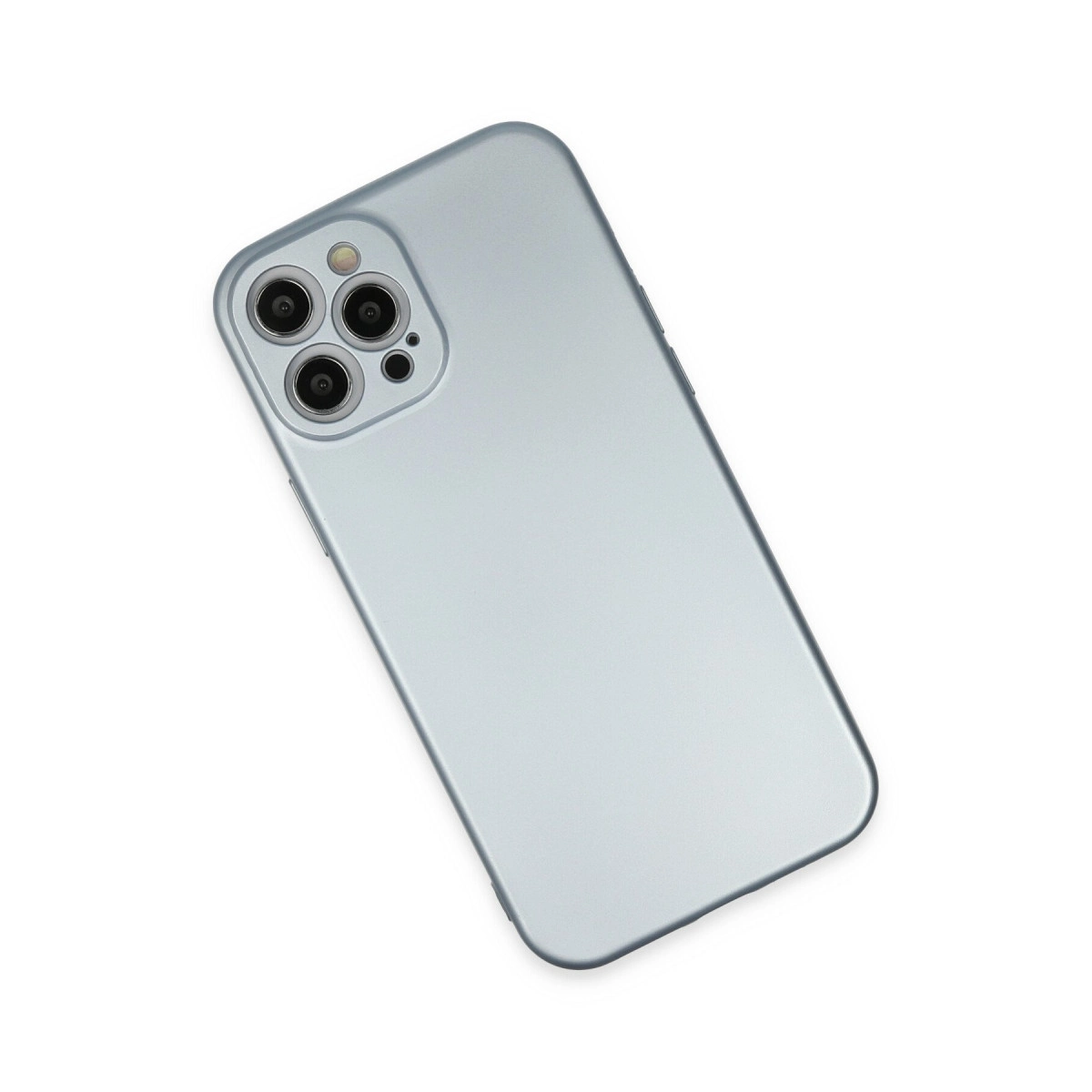NEWFACE iPhone 12 Pro Max Uyumlu Nano İçi Kadife Silikon Telefon Kılıfı Sky Blue