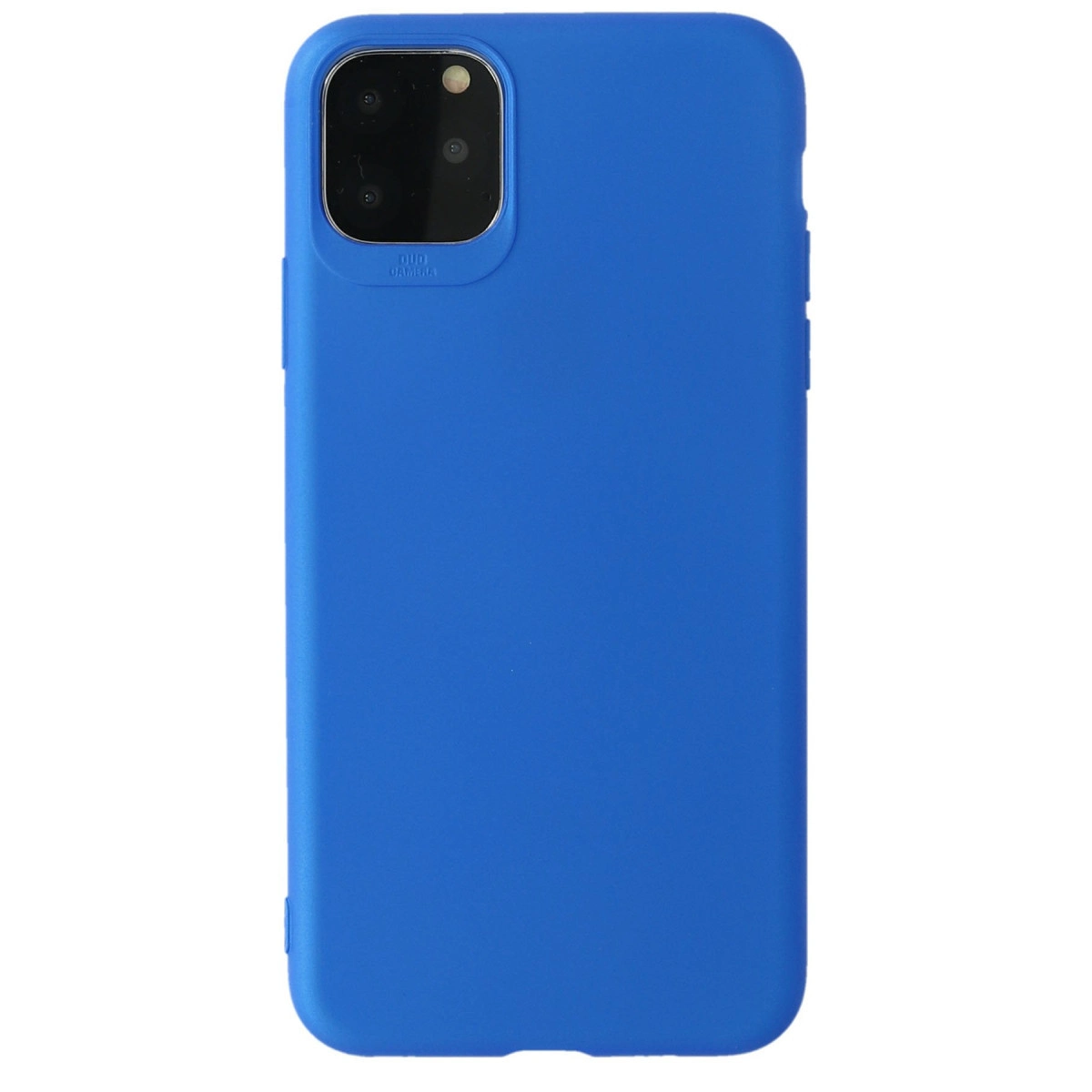Kamera kesimli mavi telefon kılıfı. 