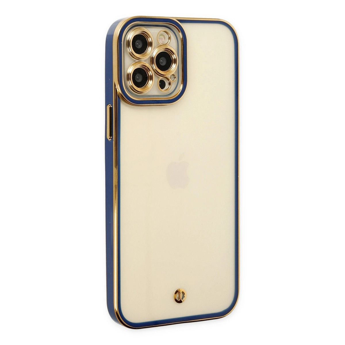NEWFACE iPhone 12 Pro Max Uyumlu Liva Lens Silikon Telefon Kılıfı Mavi