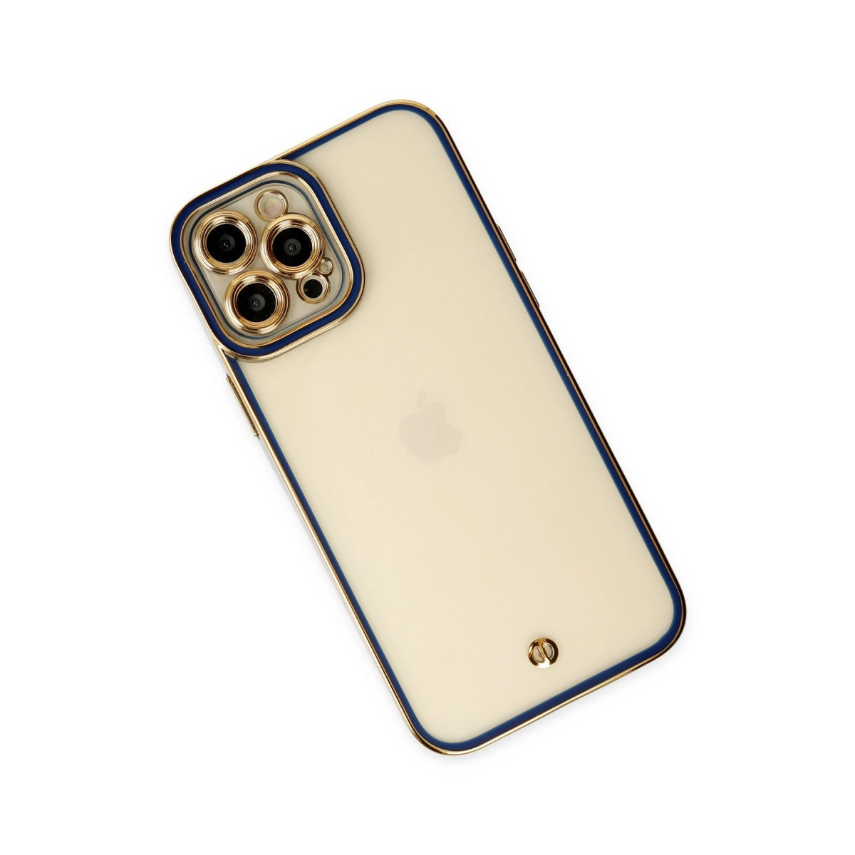 NEWFACE iPhone 12 Pro Max Uyumlu Liva Lens Silikon Telefon Kılıfı Mavi