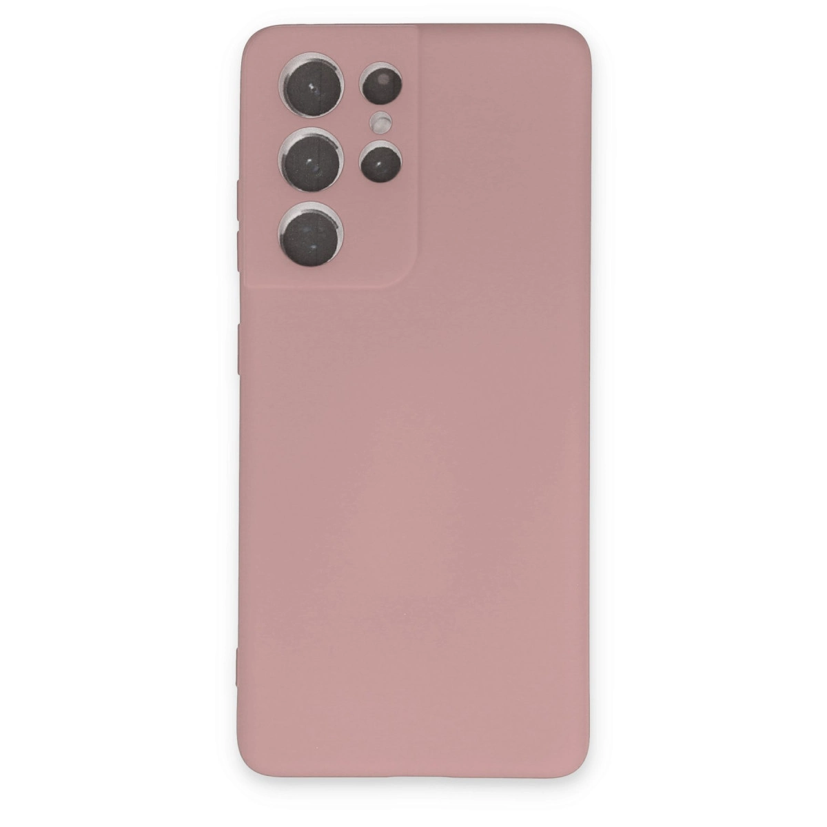 NEWFACE Samsung Galaxy S21 Ultra Uyumlu Nano İçi Kadife Silikon Telefon Kılıfı Pudra